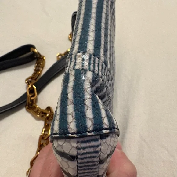 Tory Burch Navy and White Striped Crossbody Bag - Picture 6 of 9